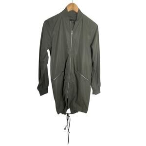 Timing Olive Green Tunic Length Bomber Jacket Size S